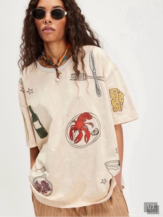 Free People Tops - Free People x Denim & Bone Dinner Party
Embroidered Tee